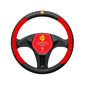 MOMO VIP Series Steering Wheel Cover — Black/Red (38 cm)