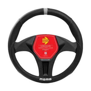 MOMO Elegant Grip Steering Wheel Cover — White Stitch