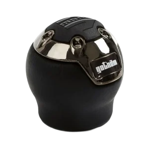 MOMO Gotham Gear Knob – Dark Chrome & Black Leather (Lift-Reverse Compatible)