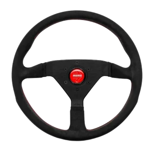 MOMO Montecarlo — Black/Red, 350 mm Leather Steering Wheel