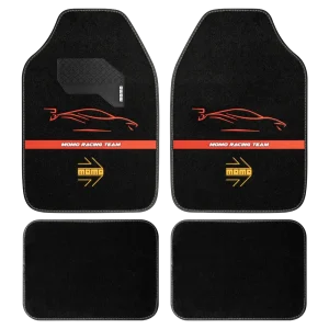 MOMO Sport Floor Mats – Universal, Black & Red